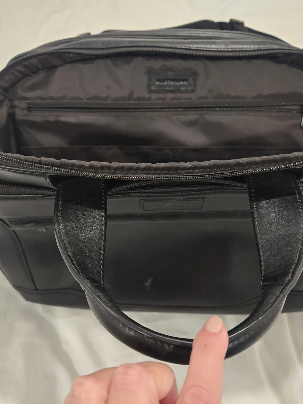 N/A black leather